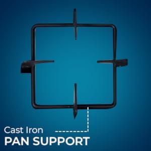 Elica 75cm 3 Burner Auto Ignition Hob | FLEXI HCT 375 DX LOTUS BK DUAL TONE | SABAF Burners | Cast Iron Pan Support | Dual Tone 8mm Toughened Glass | 5-Year Glass & Valve Warranty | Black 