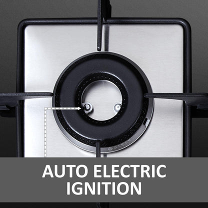 Elica 75cm 3 Burner Auto Ignition Hob | FLEXI HCT 375 DX LOTUS BK DUAL TONE | SABAF Burners | Cast Iron Pan Support | Dual Tone 8mm Toughened Glass | 5-Year Glass & Valve Warranty | Black 