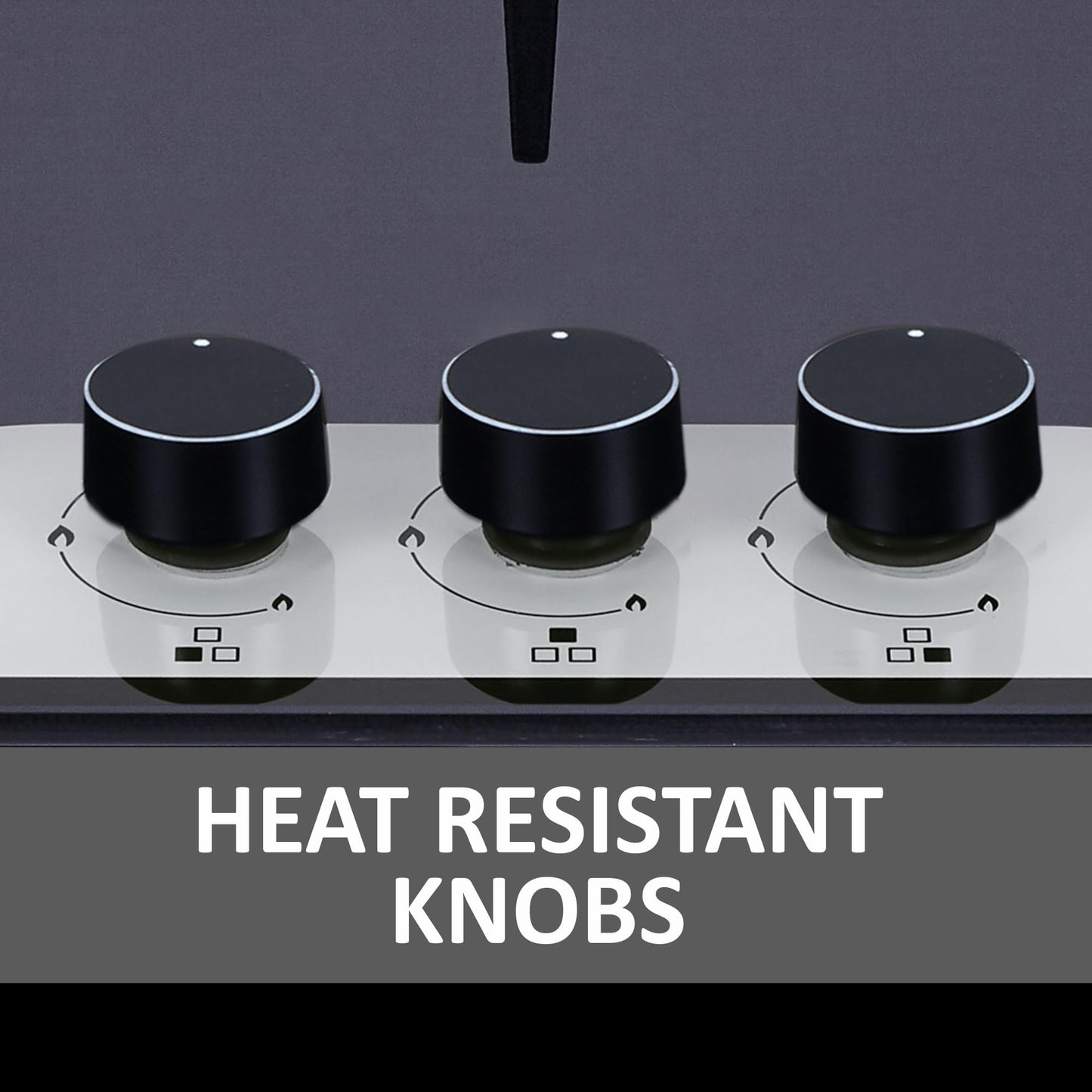 Elica 75cm 3 Burner Auto Ignition Hob | FLEXI HCT 375 DX LOTUS BK DUAL TONE | SABAF Burners | Cast Iron Pan Support | Dual Tone 8mm Toughened Glass | 5-Year Glass & Valve Warranty | Black 