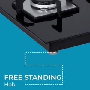 Elica Hob 3 Burner Auto Ignition Built-In Hob or Hobtop| Sabaf Italian Burners | Toughened Glass Top | 5 Yrs Warranty on Glass & Valves | 2 Yrs Comprehensive | Flexi Hct 360 Dx Lotus Bk, Black 