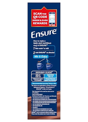 Ensure Complete, Balanced Nutrition Drink For Adults 200g, Chocolate Flavour, Now With A Special Ingredient HMB And 32 Essential Nutrients To Help Build & Protect Muscle Strength 