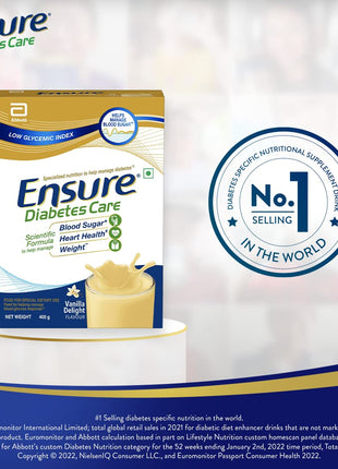 Ensure Complete & Balanced Nutrition Drink For Adults 2kg, Vanilla Flavour & Ensure Diabetes Care Nutrition to Help Control Blood Sugar Levels- Vanilla 400g Box 