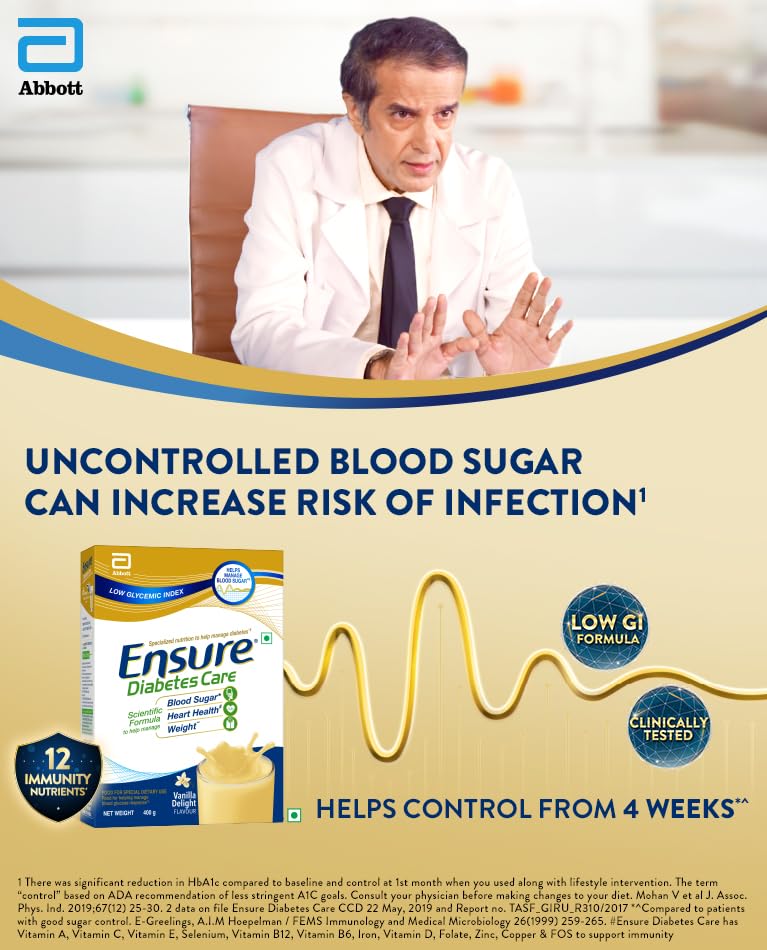 Ensure Diabetes Care- Nutrition to Help Control Blood Sugar Levels- 200gms (Vanilla Flavour) 