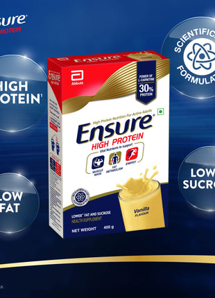 Ensure High Protein Drink for Physically Active Adults - Vanilla 400g, Red 