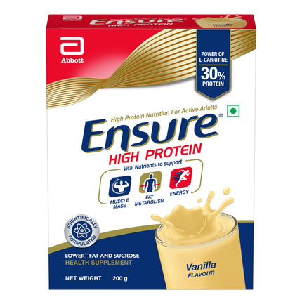 Ensure High Soy Protein Drink For Physically Active Adults - Vanilla 200 Grams, Red, 100 Grams 
