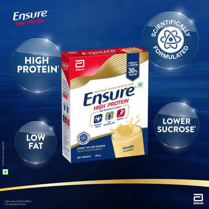 Ensure High Soy Protein Drink For Physically Active Adults - Vanilla 200 Grams, Red, 100 Grams 