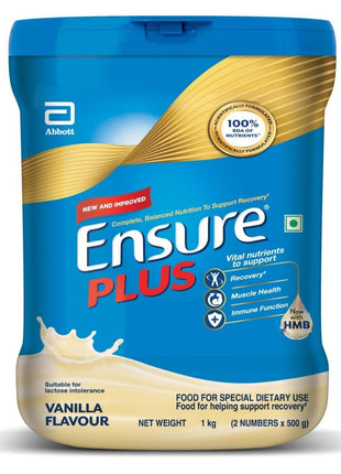 Ensure Plus Powder - 1 Kg (Vanilla), Blue 