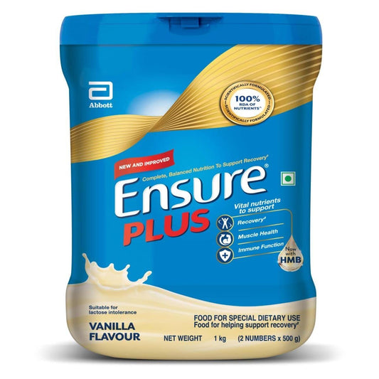 Ensure Plus Powder - 1 Kg (Vanilla), Blue 
