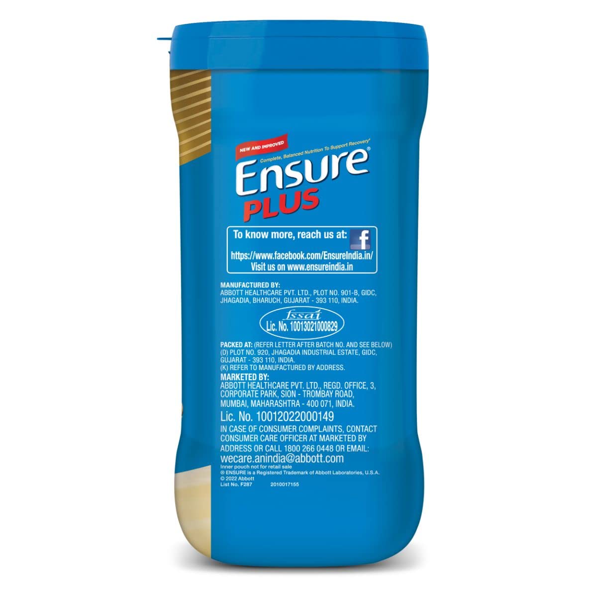 Ensure Plus Powder - 1 Kg (Vanilla), Blue 