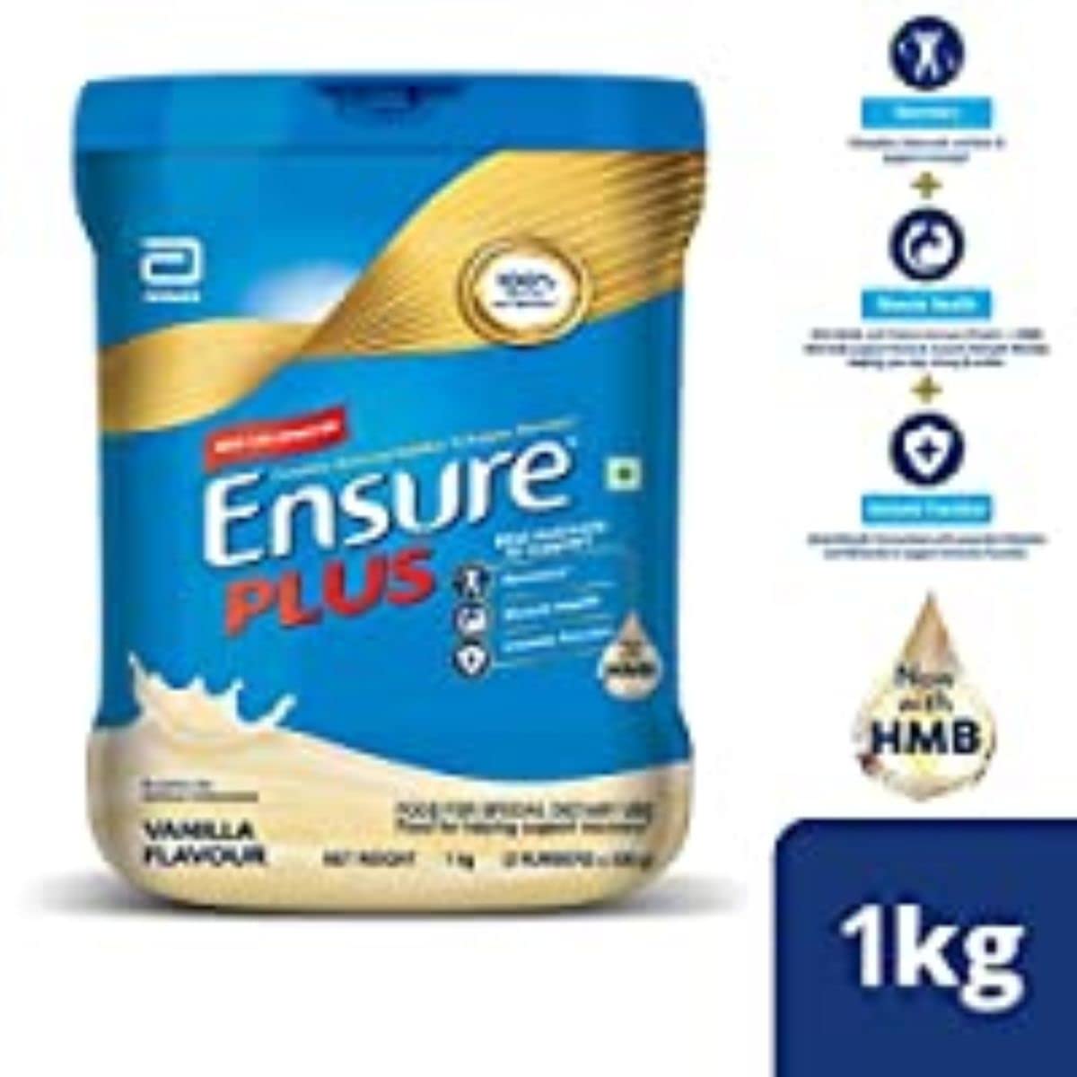 Ensure Plus Powder - 1 Kg (Vanilla), Blue 