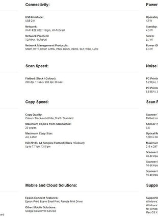 Epson Ecotank L3250 A4 Wi-Fi All-in-One Ink Tank Colour Printer Ink, Black 