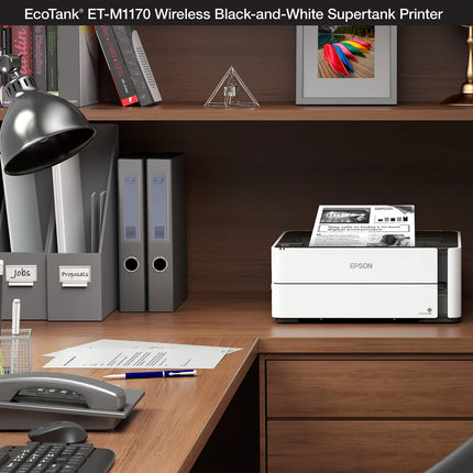 Epson Ecotank Wireless Monochrome Supertank Printer (M1170), White 