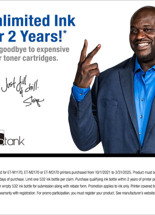 Epson Ecotank Wireless Monochrome Supertank Printer (M1170), White 