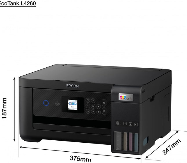 Epson Wireless Ecotank L4260 A4 Wi-Fi Duplex All-in-One Ink Tank Color LED Printers, Black 