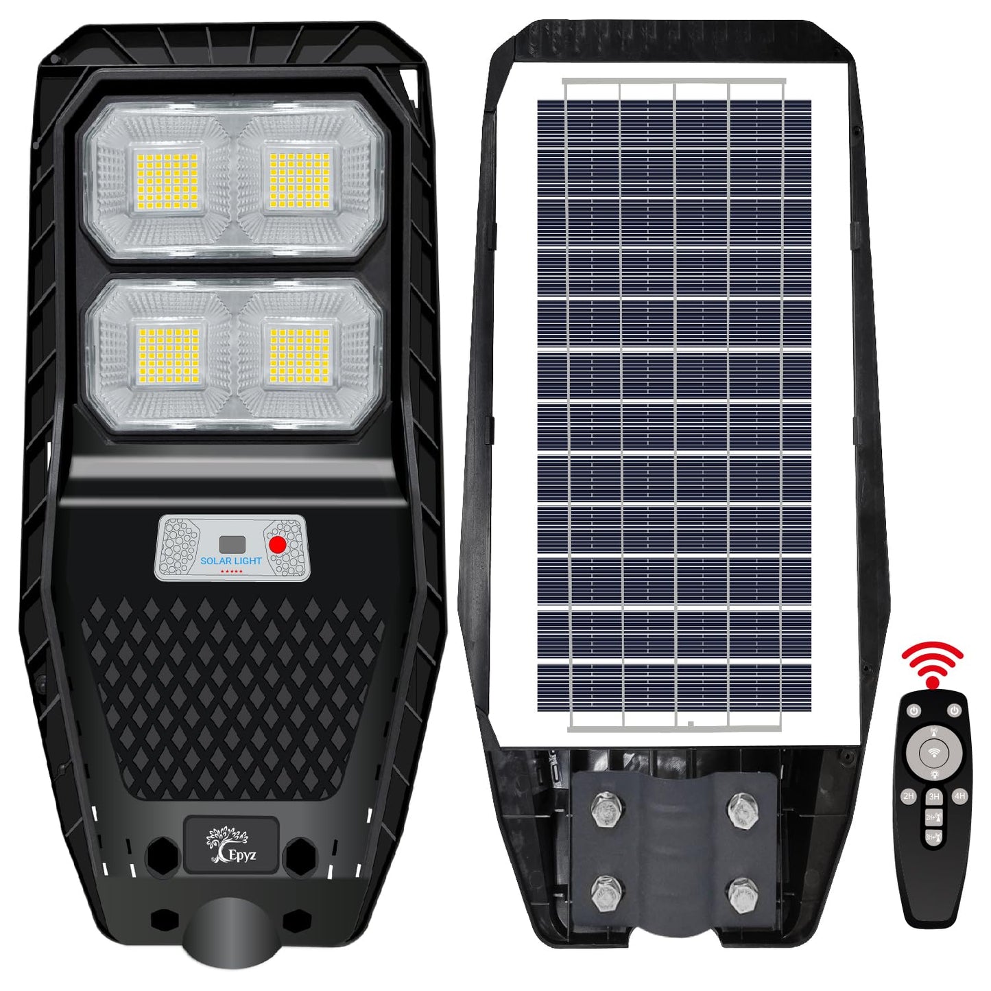 Epyz 50Watt Solar Street Light Outdoor Waterproof with Remote 196 LEDs Motion Sensor Light and Dusk to Dawn for Garden,Street,Lawn [ with Out Pole ] [ Pack of 1,Cold White ] 