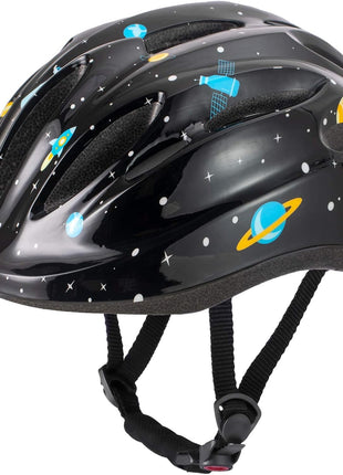 FABSPORTS Printed Safety Helmet for Kids-Boys & Girls (5-12 Years), Light Weight Bicycle/Bike Helmet, Adjustable Size, Superior Ventilation for Cycling/Skating/Skate Boarding, Black 