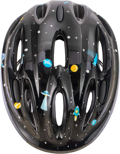 FABSPORTS Printed Safety Helmet for Kids-Boys & Girls (5-12 Years), Light Weight Bicycle/Bike Helmet, Adjustable Size, Superior Ventilation for Cycling/Skating/Skate Boarding, Black 
