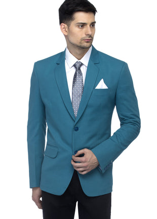 FAVOROSKI Designer Men's Slim Fit Notch Lapel Collar Single Breasted Tuxedo Blazer, Turquoise Green XL 