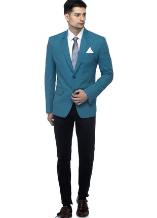 FAVOROSKI Designer Men's Slim Fit Notch Lapel Collar Single Breasted Tuxedo Blazer, Turquoise Green XL 