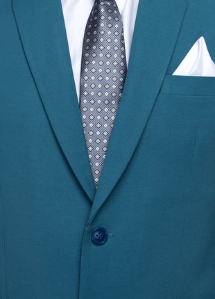 FAVOROSKI Designer Men's Slim Fit Notch Lapel Collar Single Breasted Tuxedo Blazer, Turquoise Green XL 