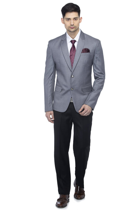 FAVOROSKI Designer Men's Slim Fit Notched Lapel Single Breasted Solid Blazer, Grey (FAVBL161114-GREY-4XL) 