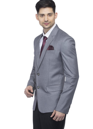 FAVOROSKI Designer Men's Slim Fit Notched Lapel Single Breasted Solid Blazer, Grey (FAVBL161114-GREY-4XL) 