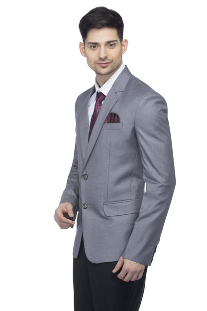 FAVOROSKI Designer Men's Slim Fit Notched Lapel Single Breasted Solid Blazer, Grey (FAVBL161114-GREY-4XL) 