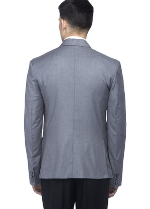 FAVOROSKI Designer Men's Slim Fit Notched Lapel Single Breasted Solid Blazer, Grey (FAVBL161114-GREY-4XL) 