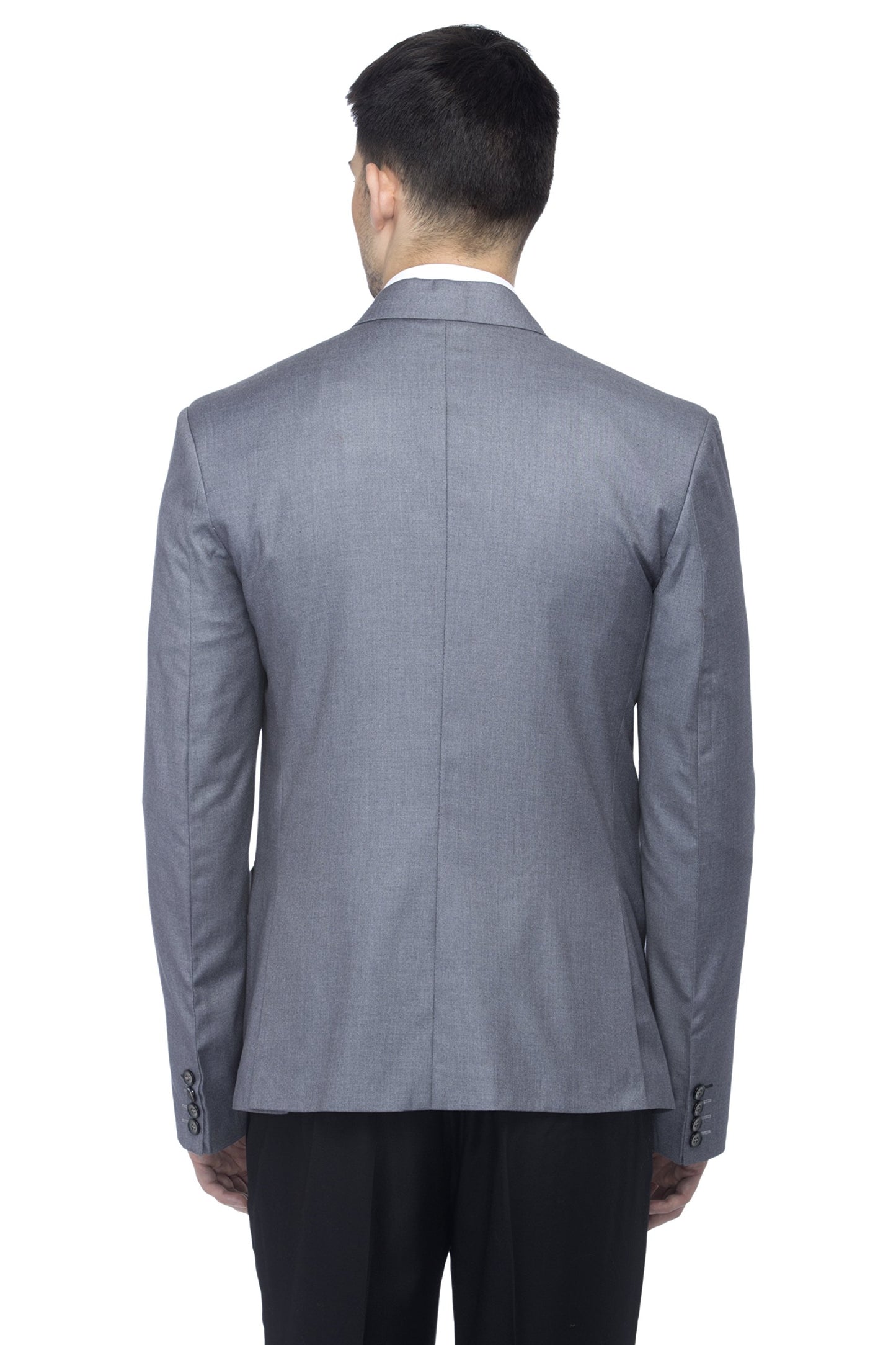 FAVOROSKI Designer Men's Slim Fit Notched Lapel Single Breasted Solid Blazer, Grey (FAVBL161114-GREY-4XL) 