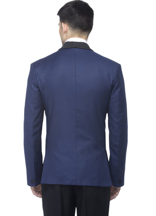 FAVOROSKI Designer Men's Slim Italian Fit Shawl Collar Tuxedo Suit Blazer (Navy Blue, 4XL) 