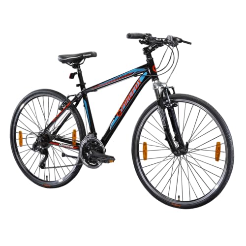 FIREFOX Athelio 700C 21 Speed Bicycle for Mens | Front Suspension | Alloy Frame | Alloy V Brake | 98% Assembled Cycle | Color - Black 