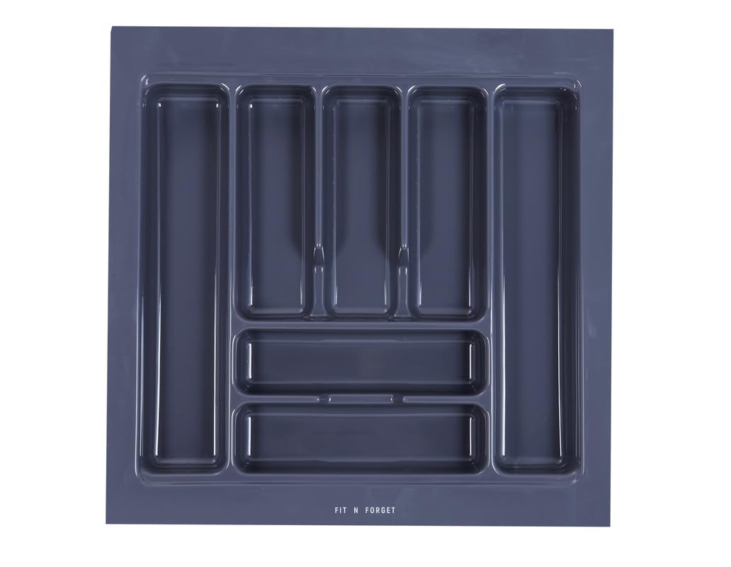 FIT N FORGET Polyvinyl Chloride Heavy Pvc Cutlery Tray,Modular Kitchen Basket Storage Organizer,Heavy Stylish Tray,Cutlery Tray For (21X19 Inchcosmetics, Grey) 