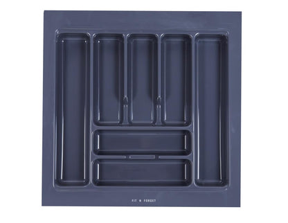 FIT N FORGET Polyvinyl Chloride Heavy Pvc Cutlery Tray,Modular Kitchen Basket Storage Organizer,Heavy Stylish Tray,Cutlery Tray For (21X19 Inchcosmetics, Grey) 