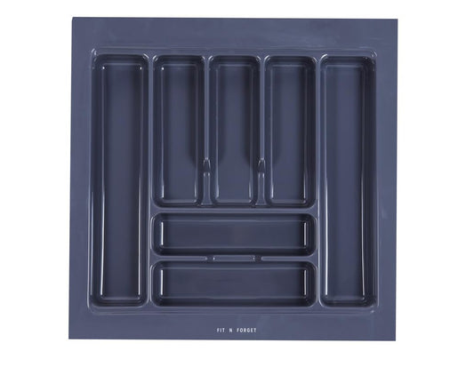 FIT N FORGET Polyvinyl Chloride Heavy Pvc Cutlery Tray,Modular Kitchen Basket Storage Organizer,Heavy Stylish Tray,Cutlery Tray For (21X19 Inchcosmetics, Grey) 