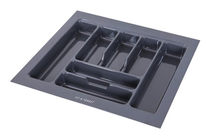 FIT N FORGET Polyvinyl Chloride Heavy Pvc Cutlery Tray,Modular Kitchen Basket Storage Organizer,Heavy Stylish Tray,Cutlery Tray For (21X19 Inchcosmetics, Grey) 