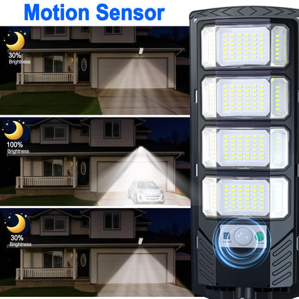 FOWSEEK Solar Lights Outdoor Waterproof, 2 Pack Solar Street Lights 12000 Lumen with Motion Sensor, Flood Security Light with Remote Control Dusk to Dawn Commercial Lighting for Yard Path 