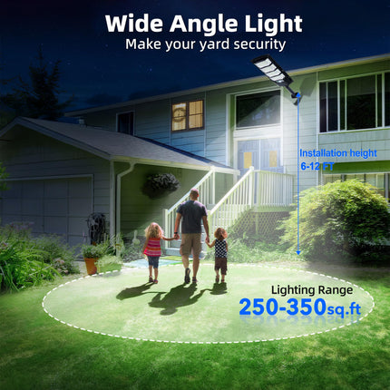 FOWSEEK Solar Lights Outdoor Waterproof, 2 Pack Solar Street Lights 12000 Lumen with Motion Sensor, Flood Security Light with Remote Control Dusk to Dawn Commercial Lighting for Yard Path 