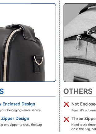 FUOCO Carry On Travel Bag, Large PU Leather Garment Duffle Bag for Women Men, Waterproof Convertible Garment Bags for Travel, 2 in 1 Hanging Suitcase Dress Suit Traveling Bag with 1 Year Warranty 