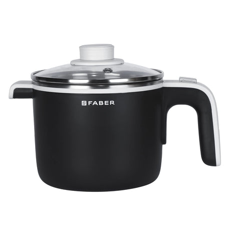Faber 1.2 Liter Multi Cooker with 700 watt, FMC 1.2 BK, Black, Small, (MC 1.2L) - Stainless Steel, Outer Lid 