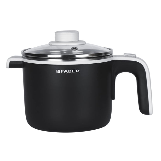 Faber 1.2 Liter Multi Cooker with 700 watt, FMC 1.2 BK, Black, Small, (MC 1.2L) - Stainless Steel, Outer Lid 