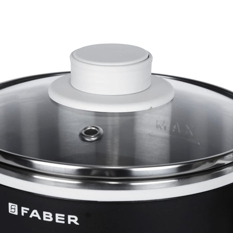 Faber 1.2 Liter Multi Cooker with 700 watt, FMC 1.2 BK, Black, Small, (MC 1.2L) - Stainless Steel, Outer Lid 