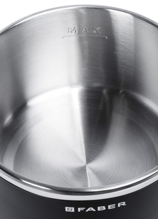 Faber 1.2 Liter Multi Cooker with 700 watt, FMC 1.2 BK, Black, Small, (MC 1.2L) - Stainless Steel, Outer Lid 
