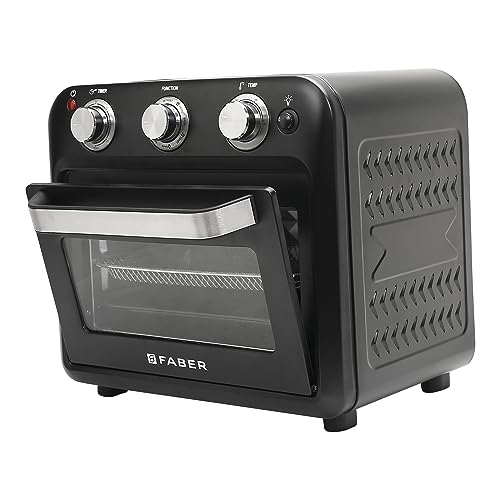 Faber 20 liter 1500 Watts Air Fryer Oven|Fry, Bake, Roast, Toast, Defrost, Grill, Reheat & Broil|85% Less Oil|Temperature & Timer Control, Preset Cooking Options, Convection Function, Auto-Off|(Black) 