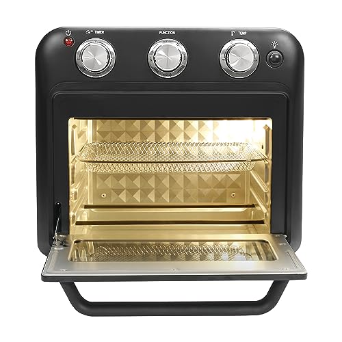 Faber 20 liter 1500 Watts Air Fryer Oven|Fry, Bake, Roast, Toast, Defrost, Grill, Reheat & Broil|85% Less Oil|Temperature & Timer Control, Preset Cooking Options, Convection Function, Auto-Off|(Black) 