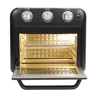 Faber 20 liter 1500 Watts Air Fryer Oven|Fry, Bake, Roast, Toast, Defrost, Grill, Reheat & Broil|85% Less Oil|Temperature & Timer Control, Preset Cooking Options, Convection Function, Auto-Off|(Black) 
