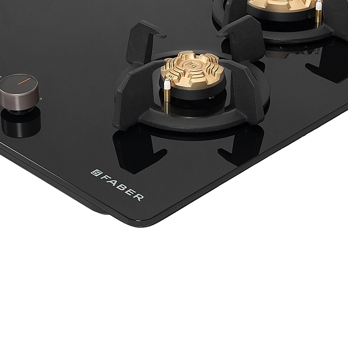 Faber 4 Burner 70Cm HOB |Auto Ignition| HOB PRIME HT704 CRS BR CI AI |Metal Knobs| Cast Iron Pan Support |HOB/Cooktop Hybrid| Black Glass Finish |5 Yrs Warranty On Glass & Valve | 2 Yrs On Burner 