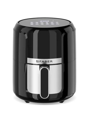 Faber 4L 1350W Digital Air Fryer| Fry, Bake, Roast, Toast, Defrost, Grill & Reheat| 85% Less Oil, 360° Air Cooking| 12-Preset Menu, LED Display, Touch Control, Non-Stick Pan, (Black)| FAF 4.0L AS BK 