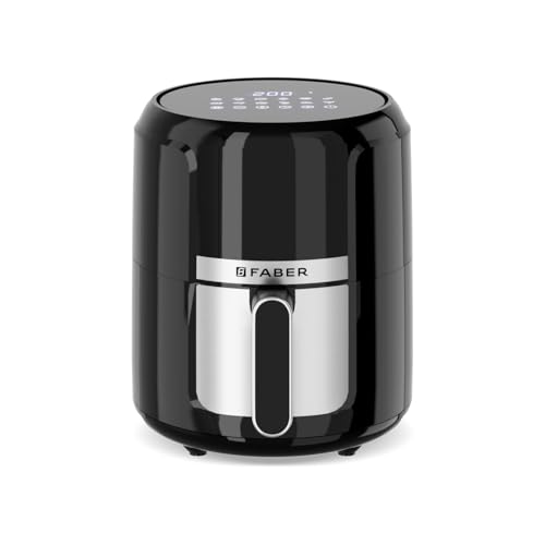 Faber 4L 1350W Digital Air Fryer| Fry, Bake, Roast, Toast, Defrost, Grill & Reheat| 85% Less Oil, 360° Air Cooking| 12-Preset Menu, LED Display, Touch Control, Non-Stick Pan, (Black)| FAF 4.0L AS BK 