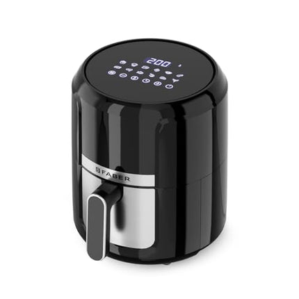 Faber 4L 1350W Digital Air Fryer| Fry, Bake, Roast, Toast, Defrost, Grill & Reheat| 85% Less Oil, 360° Air Cooking| 12-Preset Menu, LED Display, Touch Control, Non-Stick Pan, (Black)| FAF 4.0L AS BK 