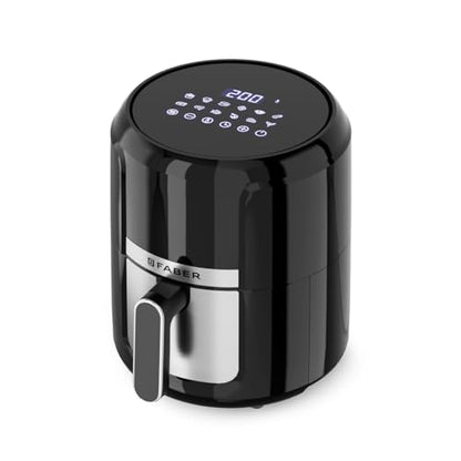 Faber 4L 1350W Digital Air Fryer| Fry, Bake, Roast, Toast, Defrost, Grill & Reheat| 85% Less Oil, 360° Air Cooking| 12-Preset Menu, LED Display, Touch Control, Non-Stick Pan, (Black)| FAF 4.0L AS BK 